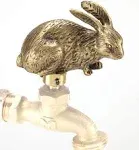 Festive Faucets - Rabbit Decorative Outdoor Faucet Handle with Patented Universal Adapter - Brass - Faucet Not Included