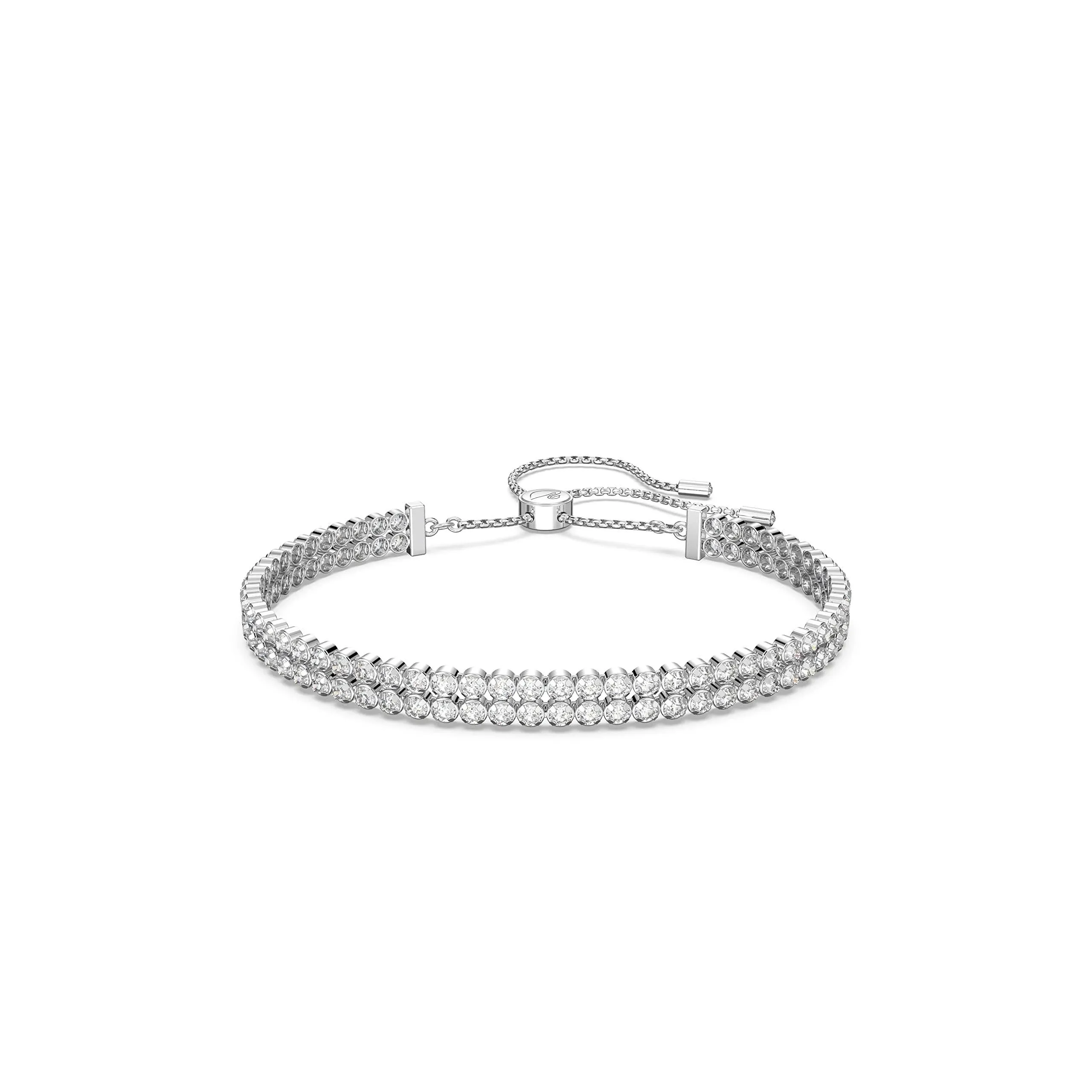 Swarovski Subtle Bracelet, White, Rhodium Plated