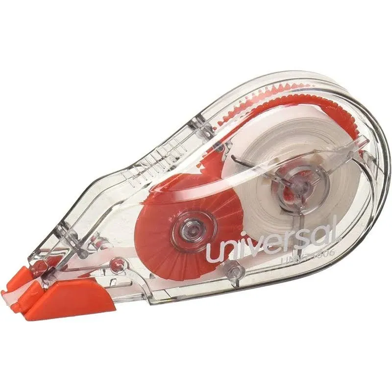 Universal 75606 Correction Tape with Two-Way Dispenser, Non-Refillable, 1/5-Inch x 315-Inch , 6/Pack