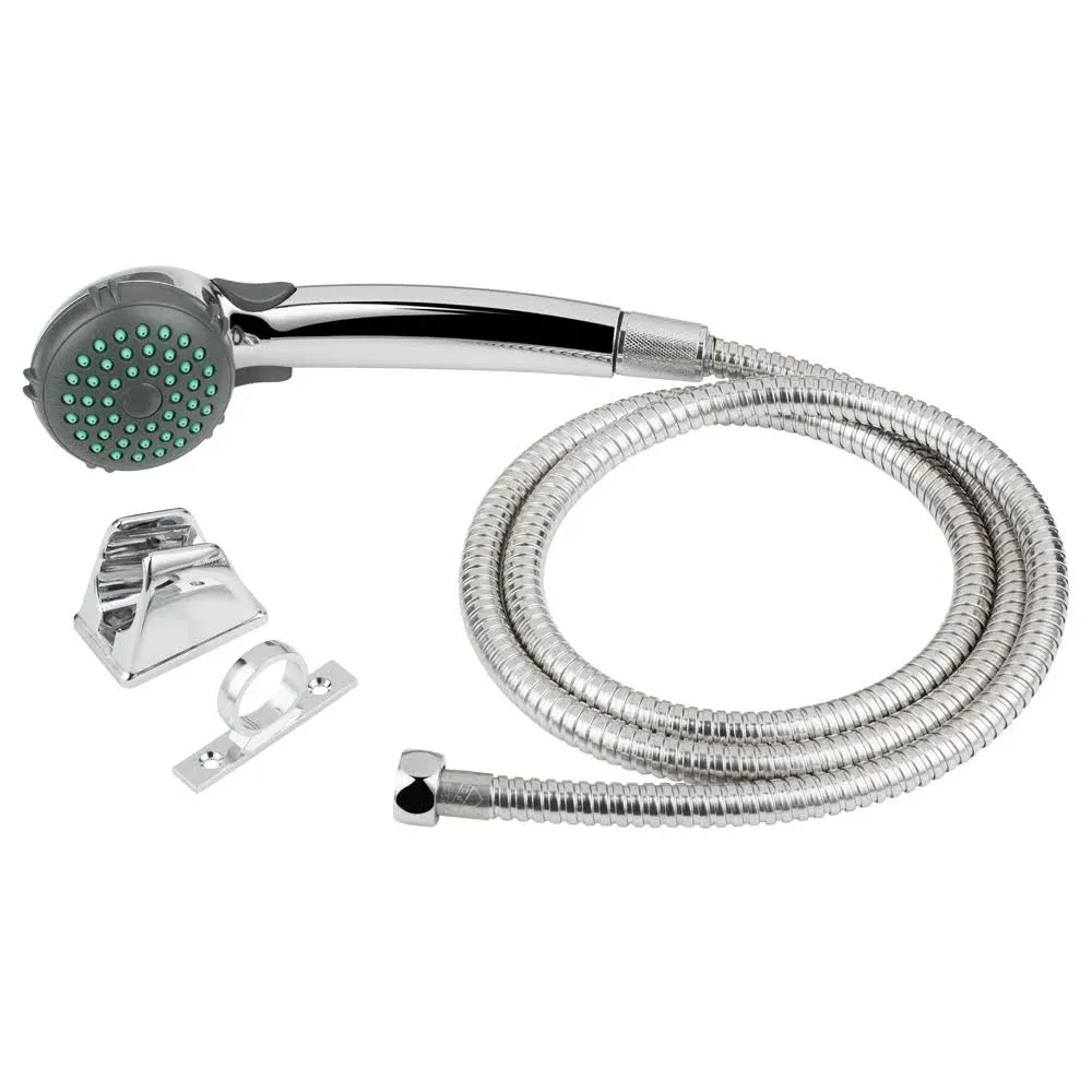 RV Shower Faucet with Hose and shower Head,Metal camper shower faucet Replacement,On-Off Shower Head with Hose Guide Ring and Shower Holder for RV, Camper, Motorhome (on/off switch, Chrome)