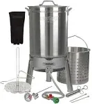 Enterprises Turkey Deep Fryer Oversized 44 Quart Stainless Steel Big Bird Kit by Bayou Classic for Big 25 lbs Huge Turkeys Complete KIT TOP of The LINE