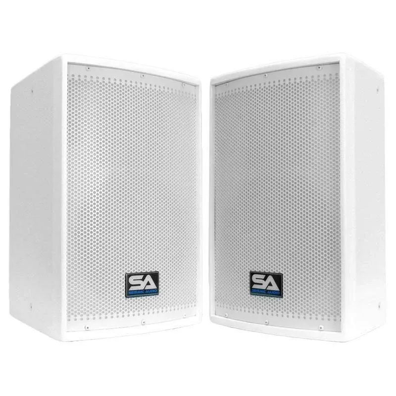 Seismic Audio Pair 10" White Church Speakers or Monitors - 400 Watts - Arctic 10