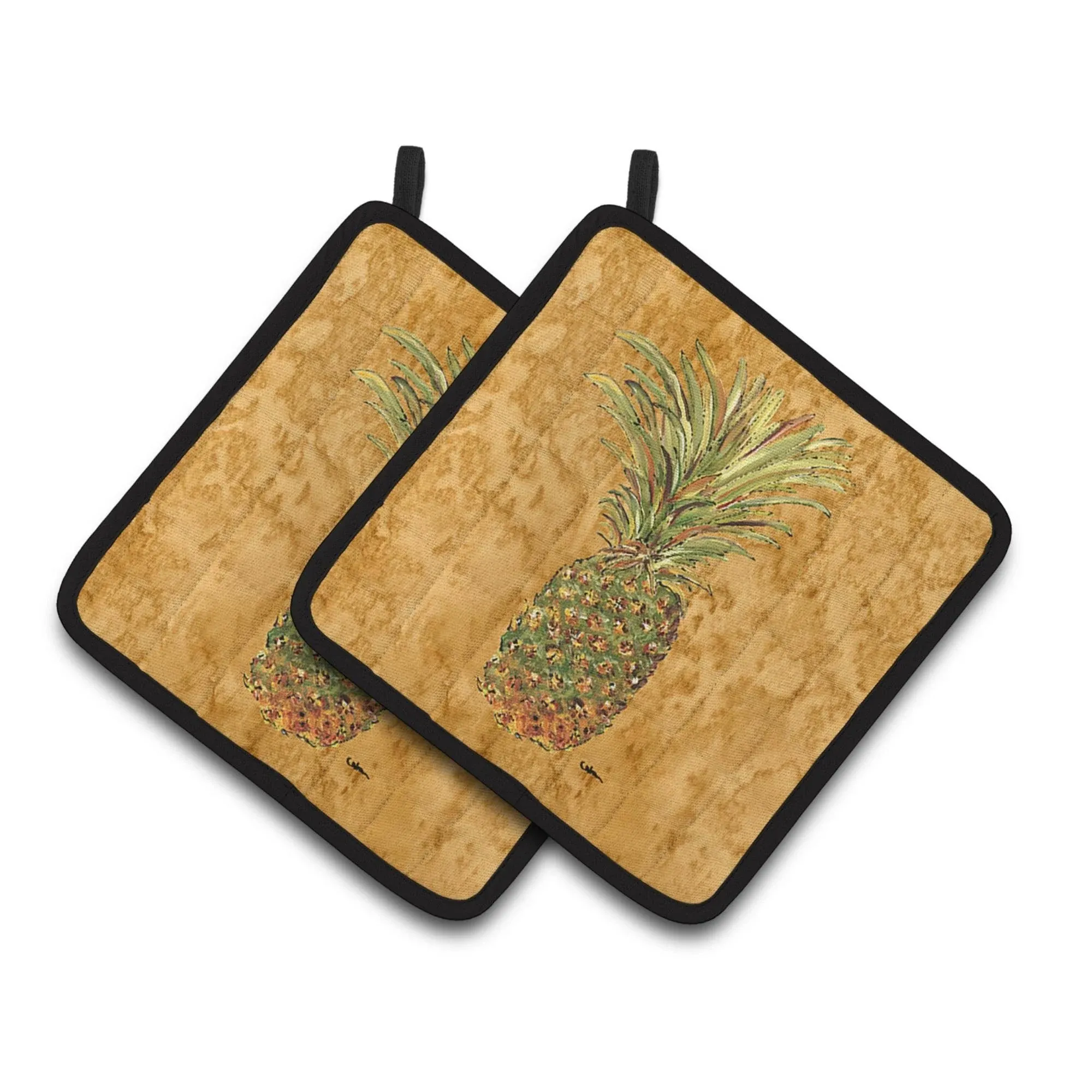 Carolines Treasures 8654PTHD Pineapple Pair of Pot Holders; 7.5 x 3 x 7.5 in.