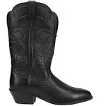 Ariat Women's Heritage Western R Toe Boot - 8.5 - Black Deertan