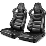 Reclinable Pair Racing Seat Big Style Dual Slider Microfiber Leather Grey Stitch