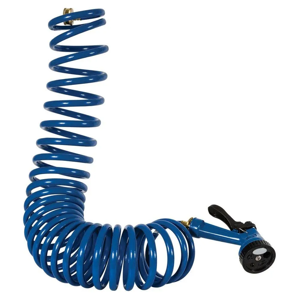 Tough 1 Coil Water Hose with Nozzle