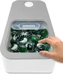 Skywin Large Laundry Pods Container Push Open with Grey Lid, Laundry Pod Holder 15 x 8.7 x 4.5 In, Holds 11 Pounds OR 120-150 Pods, Laundry Pod Container, Dishwasher Pods Container