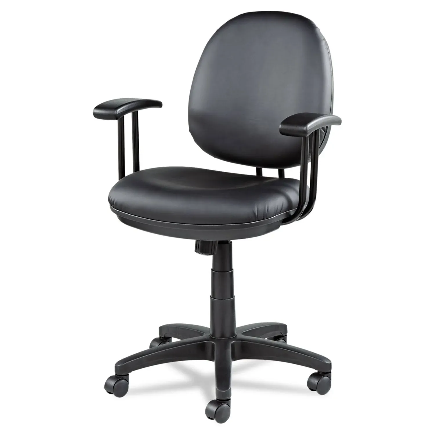 Alera Interval Series Leather Swivel/Tilt Task Chair - Black