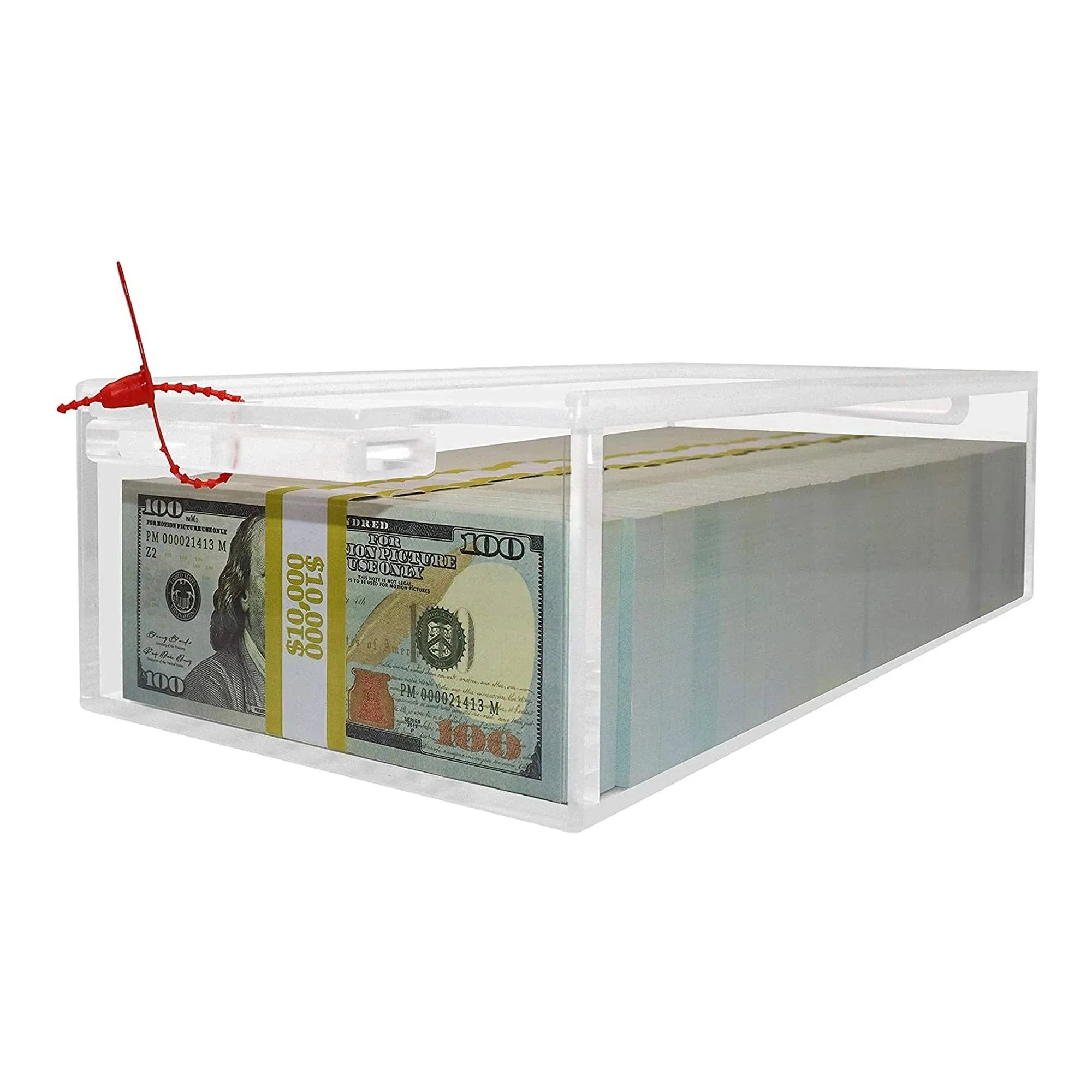 Nadex Coins Clear Acrylic Cash Box with Slipping Cover (NCC1-1126) NWHNCC11126