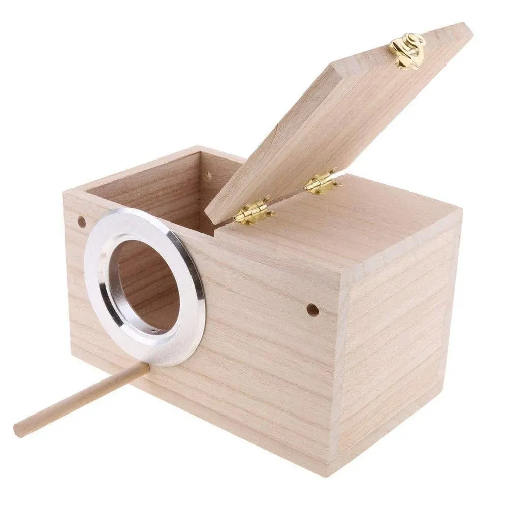 PINVNBY Parakeet Nest Box Bird House Budgie Wood Breeding Box for Lovebirds ...