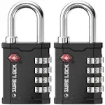 Sure Lock TSA Accepted Heavy Duty Big Combination Luggage Padlock for Gun Cases, Transporting Equipment Cases in Trade Show, Music and Medical