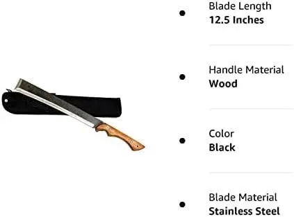 NLX 19.25" Machete Knife Japanese NATA Tool - 440 Stainless Steel Full Tang Blade - Multi-Function Outdoor Camping Tool with Nylon Sheath. for Collection, Gift and Camping Cutting Ropes - Branches