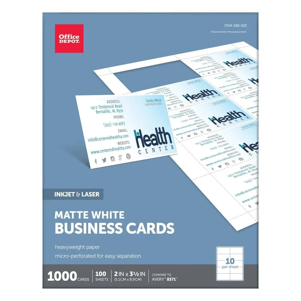 Office Depot Matte Business Cards