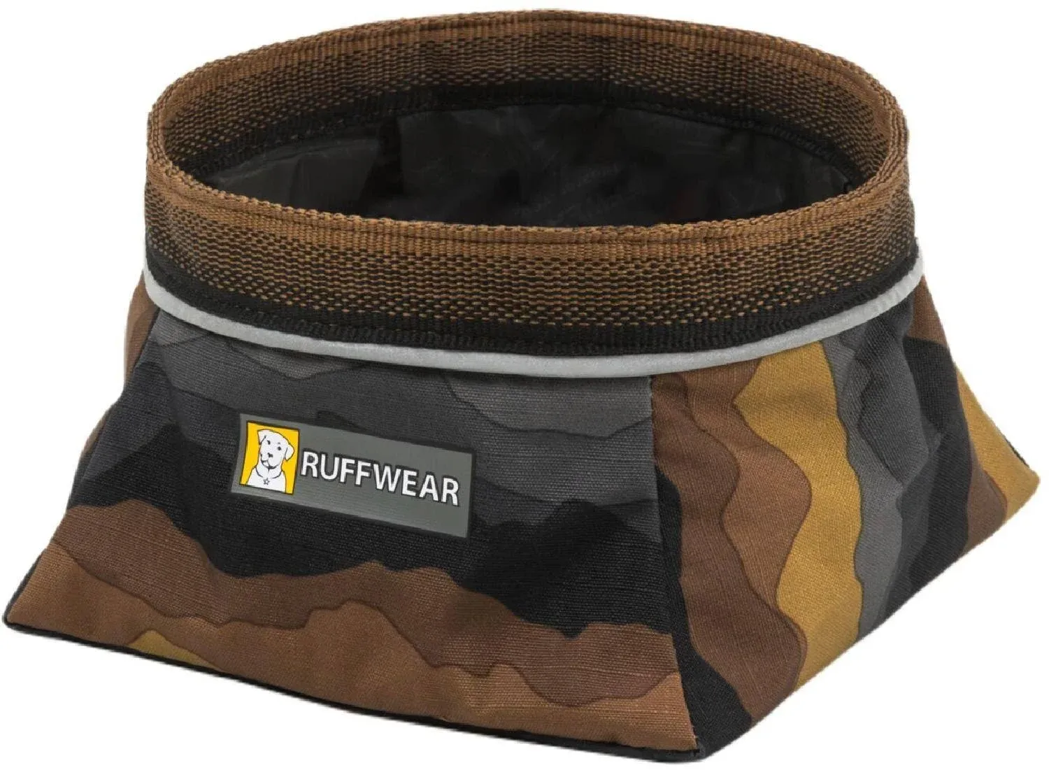 Ruffwear, Quencher Dog Bowl, Collapsible, Portable Food and Water Bowl, Moonlight Mountains, Medium