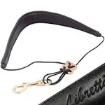 Libretto Premium Neck Padded Sax Strap, Black, Soft Genuine Leather, Easily A...