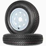 Ecustomrim 2-pk Trailer Tire Rim ST175/80D13 13 in. Load C 4 Lug White Spoke Wheel