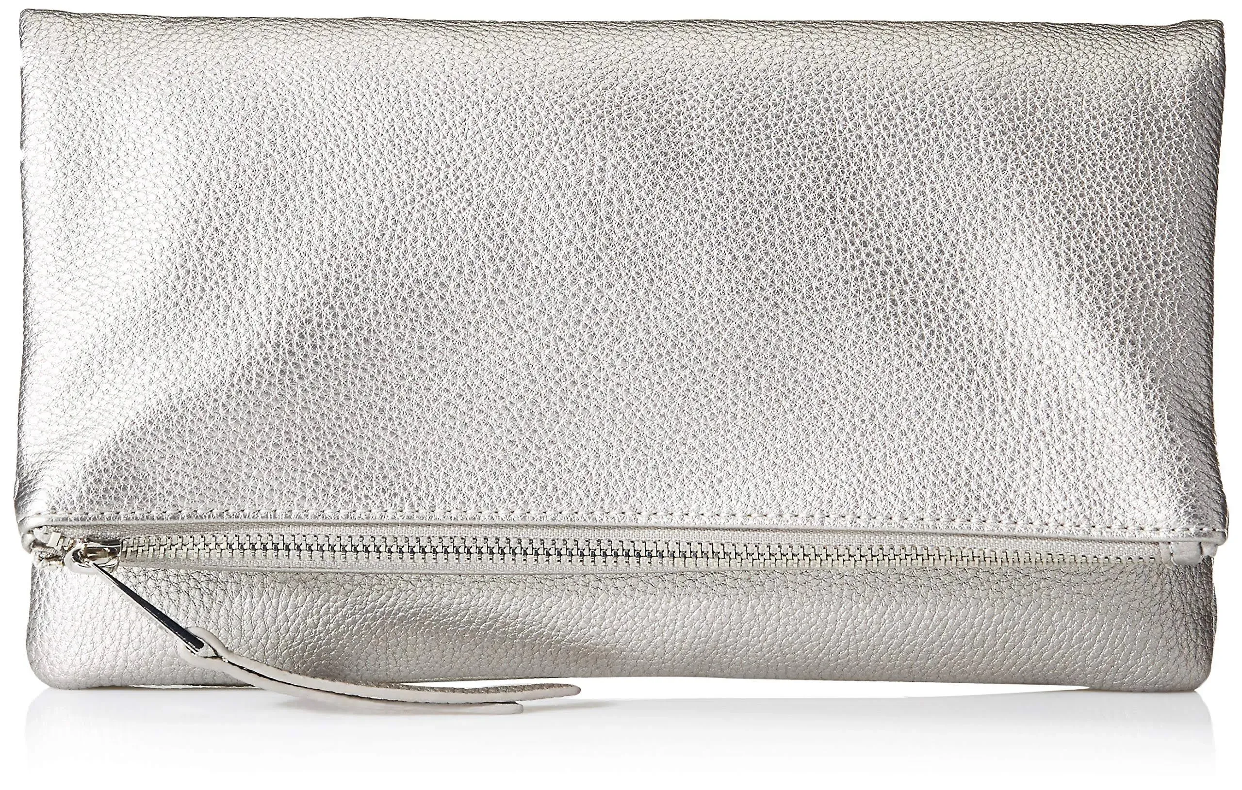 Fold over silver clutch