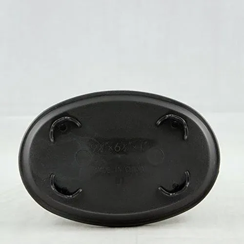 2 Oval Black Plastic Humidity/Drip Tray for Bonsai, Indoor Plant 9.5&#034;x 6.5&#034;x 1&#034;