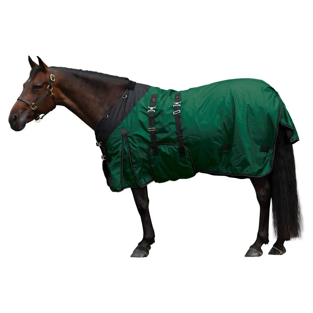 StormShield Contour Collar Extreme II Bellyband 380g Heavy Weight Turnout Blanket, Green, Size - 76