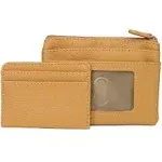 Julia Buxton Solid Pebble Faux Leather Large ID Coin Case, Golden Rod