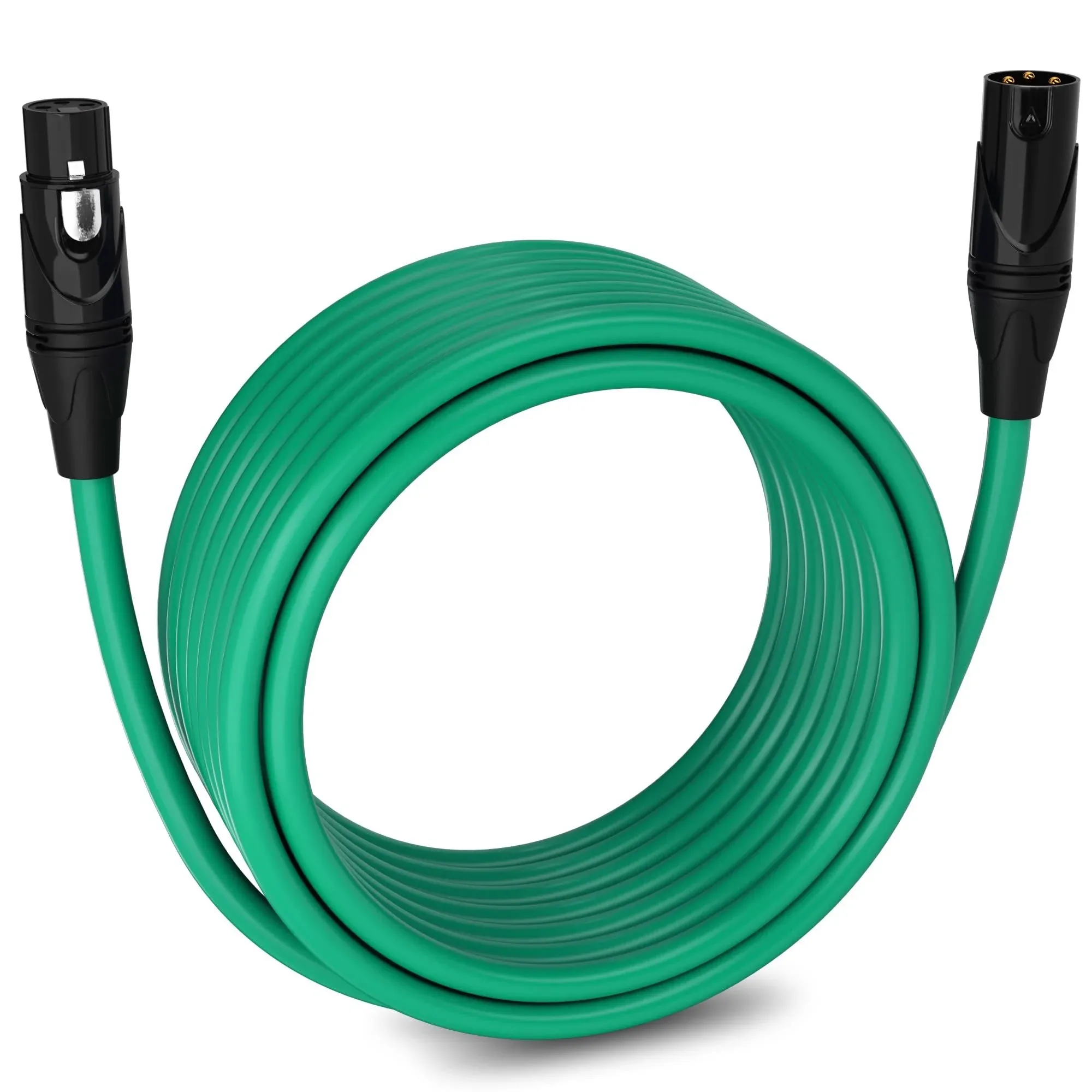 LyxPro Microphone 30 feet XLR Cable, Male to Female, 3 Pin Mic Cable, Green