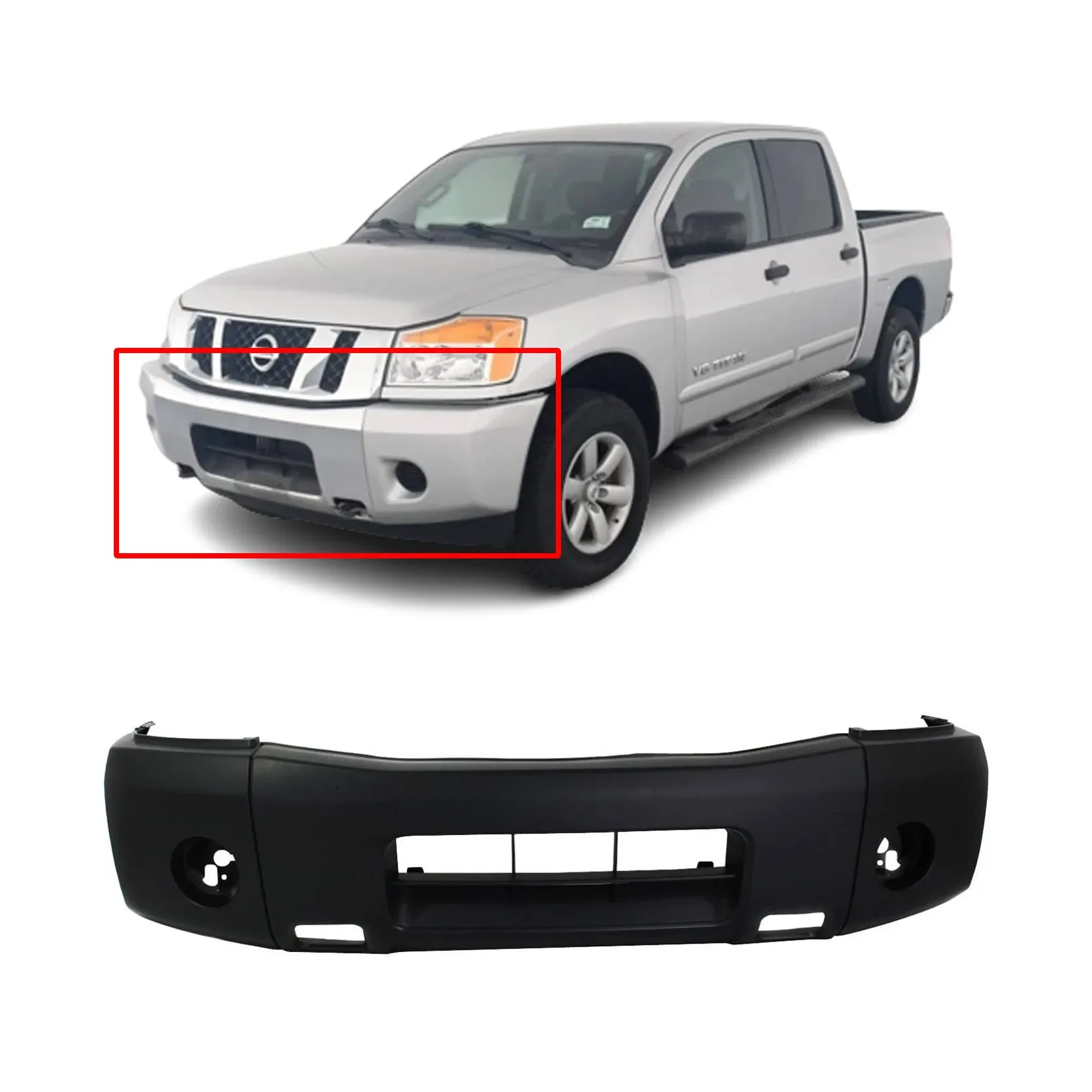 FitParts Compatible with Front Bumper Cover 2004 2005 2006 2007 2008 2009 2010 ...