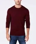 Club Room Men's Solid Crew Neck Merino Wool Blend Sweater Red Plum Small