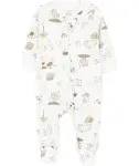 Baby Animals 2-Way Zip Cotton Blend Sleep & Play Pajamas