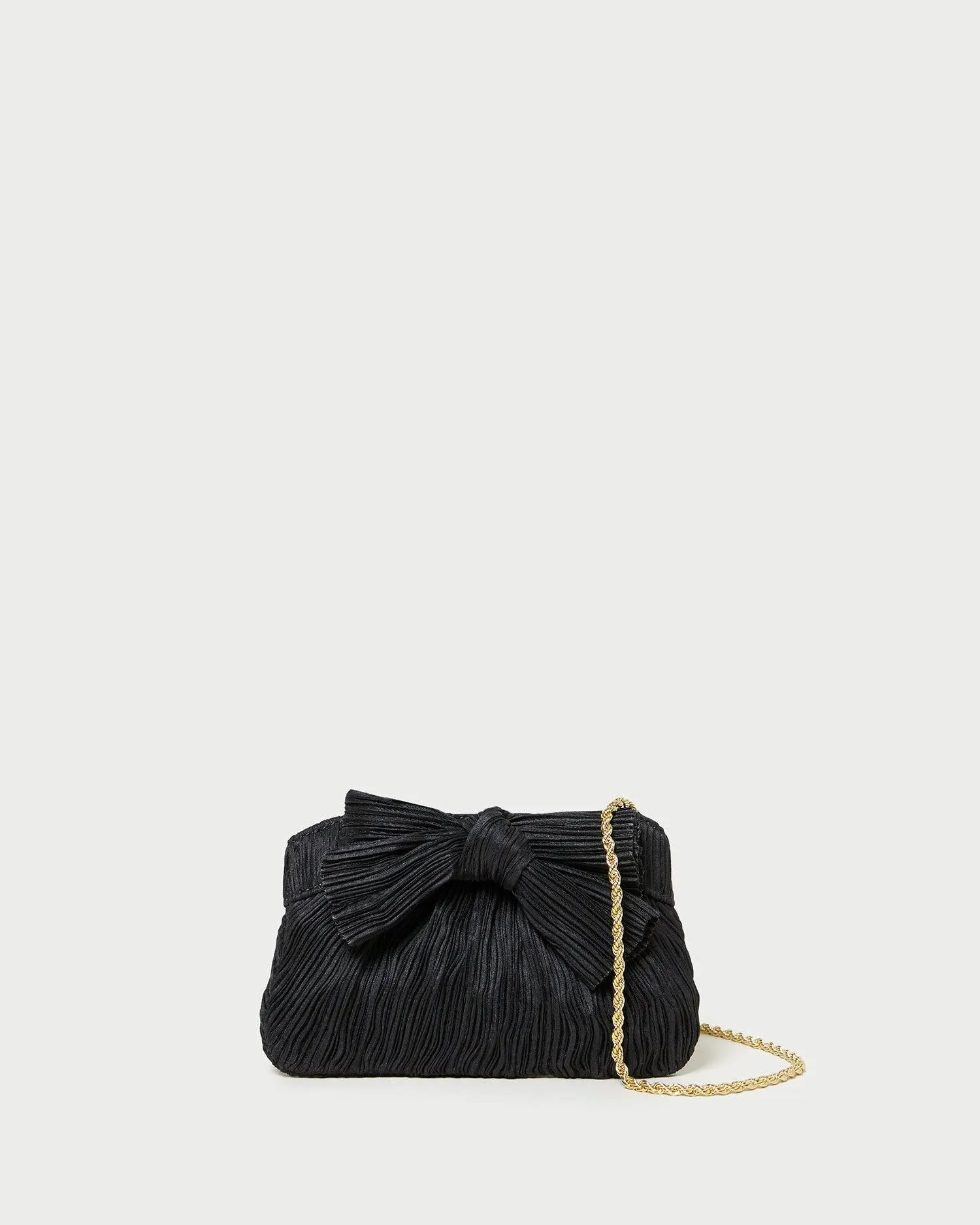 Loeffler Randall Women's Rayne Pleated Bow Frame Clutch Black