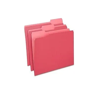 Staples Colored File Folders 1/3-Cut Tab Letter Size Red 100/Box (224519)