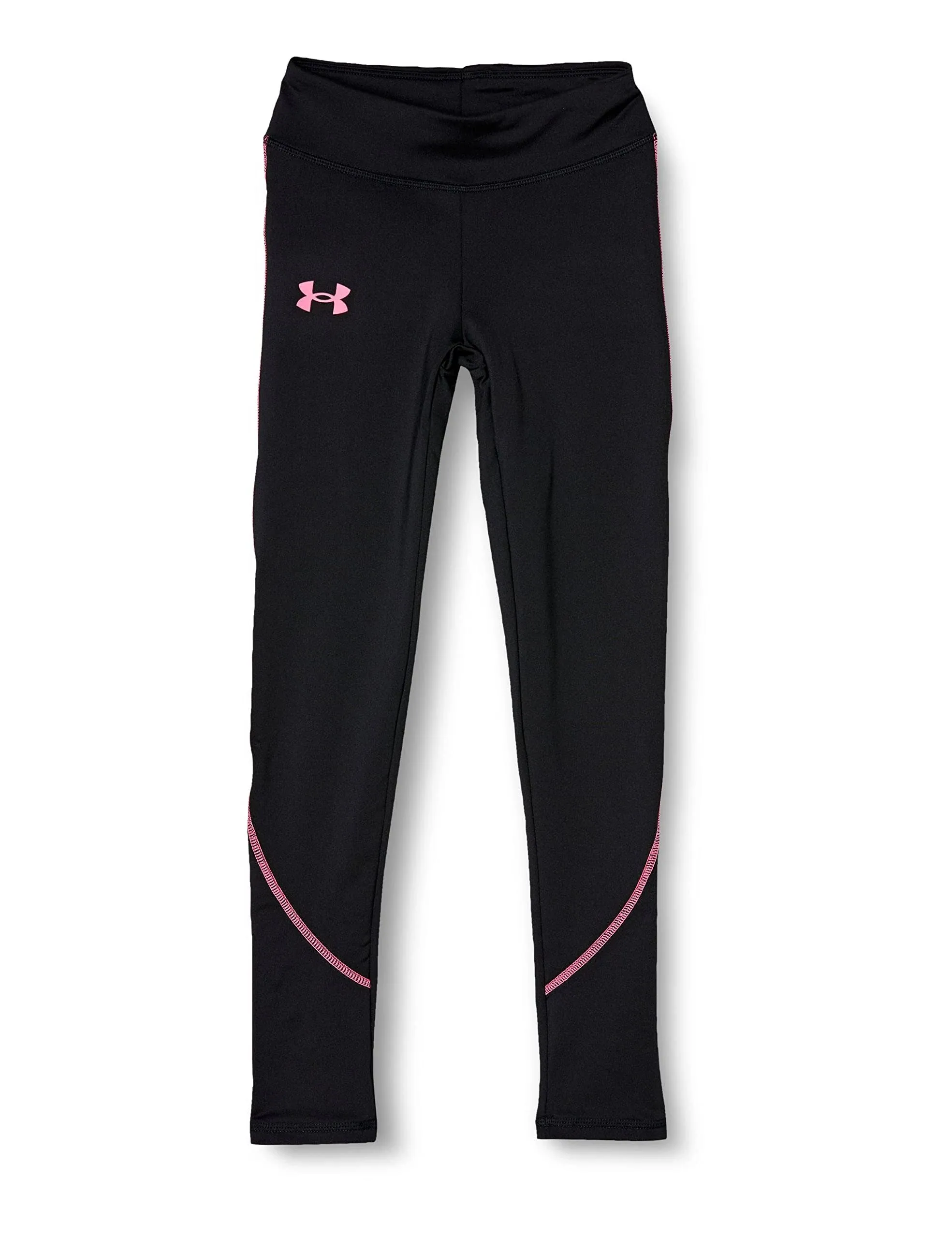 Under Armour Girls' ColdGear Leggings, Large, Black/Pink