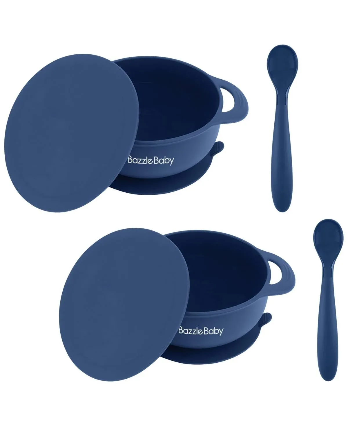 Foodie® Bowl with Lid + Spoon 2-pack: Navy