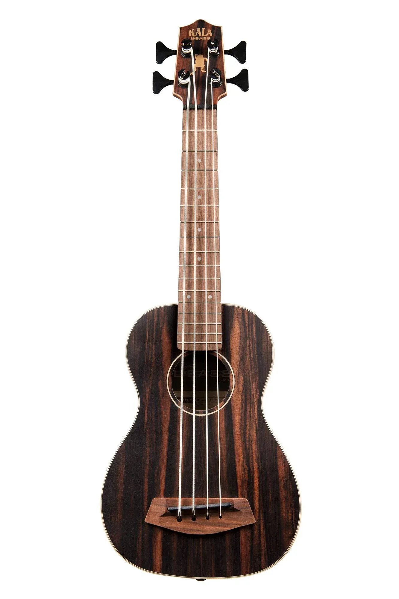 Kala UBASS-EBY-FSRW Striped Ebony Acoustic-Electric U-Bass with Round