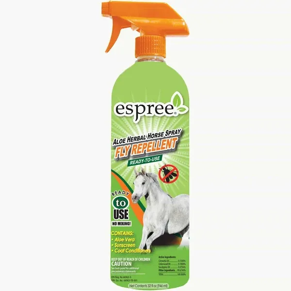 Aloe Herbal Horse Spray Fly Repellent RTU - 32 fl oz 32 Oz by Espree