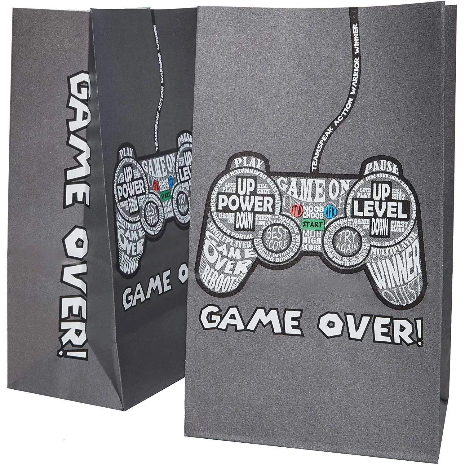 Blue Panda Gamer Party Favor Bags, Video Game Party Supplies (5 x 8.5 x 3 in, 36 ...