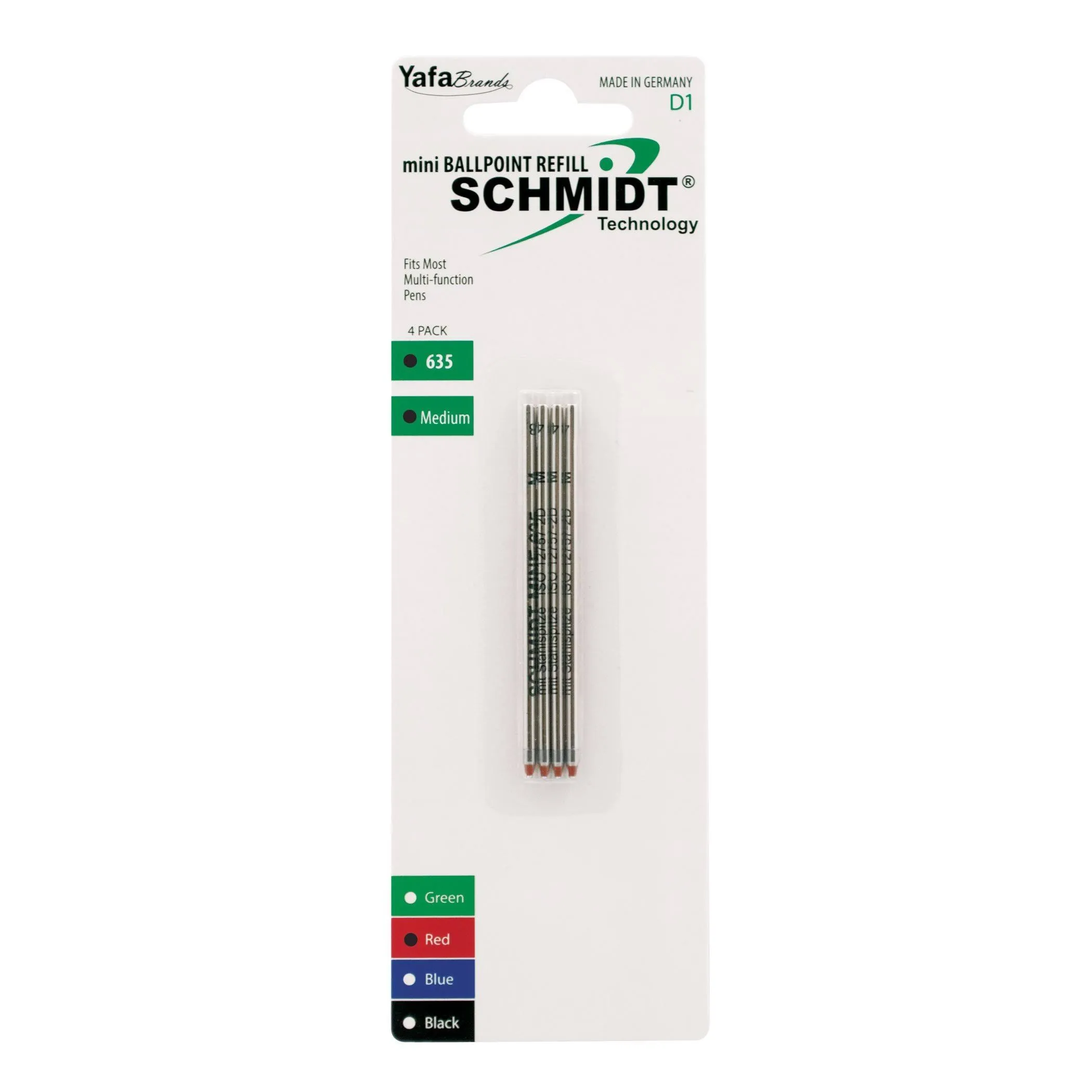 4X-Schmidt 635 Mini D1 Ball Pen Refill Red Medium (Lamy M21-Cross Multi-Function