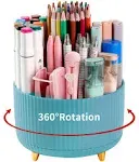 EDENMS Desk Pencil Pen Holder, 5 Slots 360°Degree Rotating Pencil Pen Organizers for Desk, Desktop Storage Stationery Supplies Organize