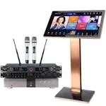 2024 Pihaosen New Chinese Karaoke Machine KV-V5 MAX Karaoke Player, with Reverb Wireless Microphone, 22-inch capacitive Touch Screen Free Cloud Download Function YouTube APP Online Play