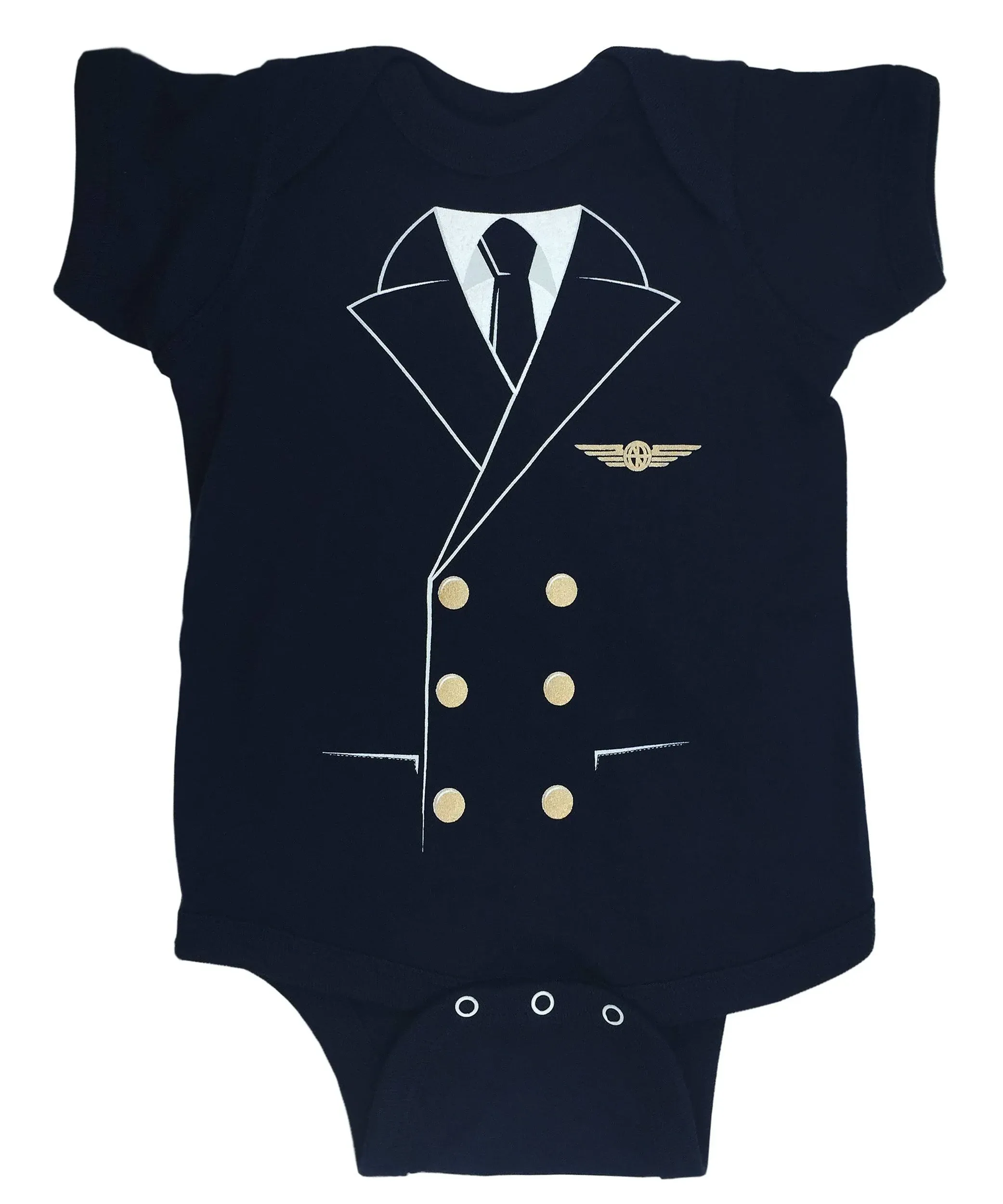 The Pilot Uniform Baby Bodysuit - Aviation Themed Infant Toddler One-Piece