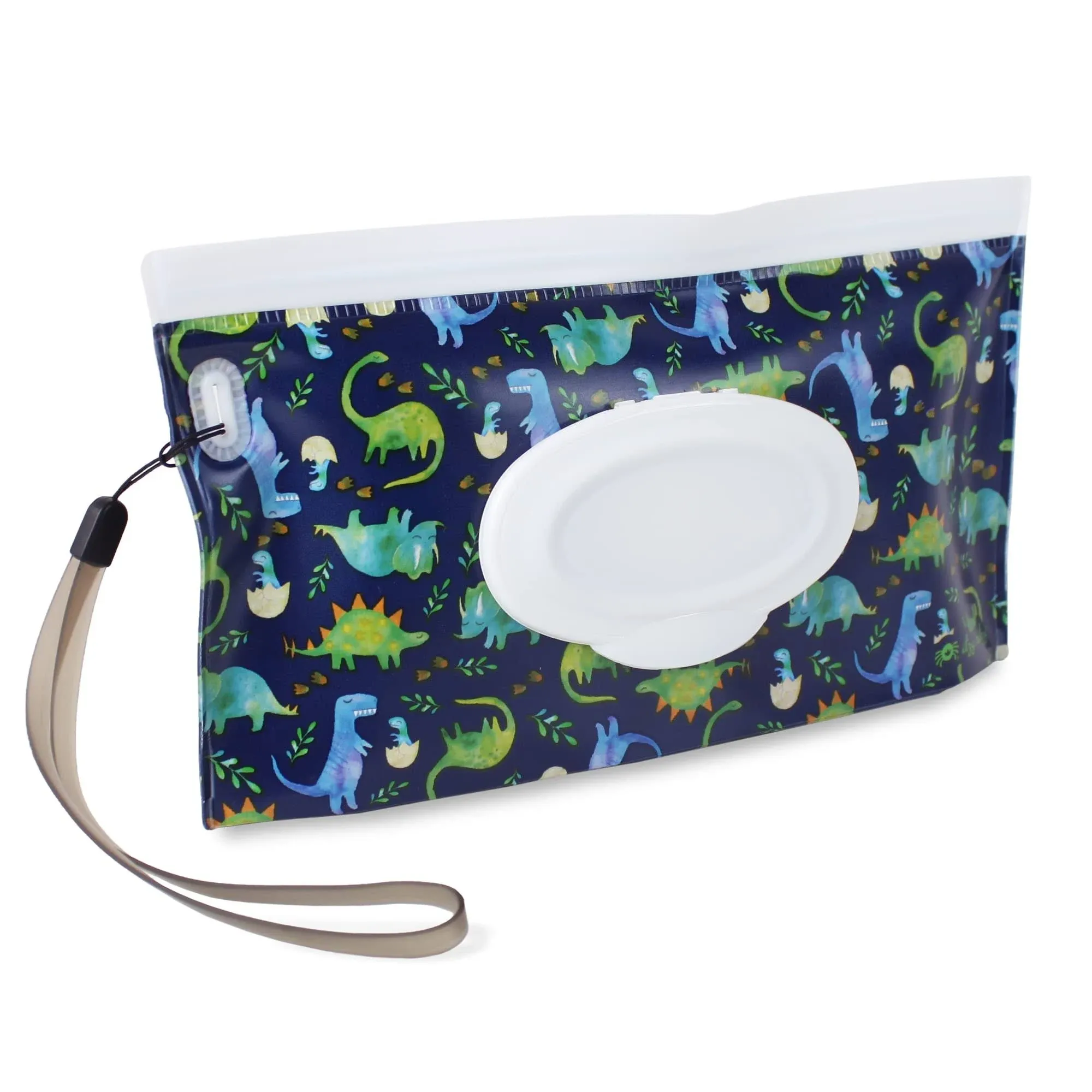 Take & Travel™ Pouch Reusable Wipes Cases: Raining Dinos