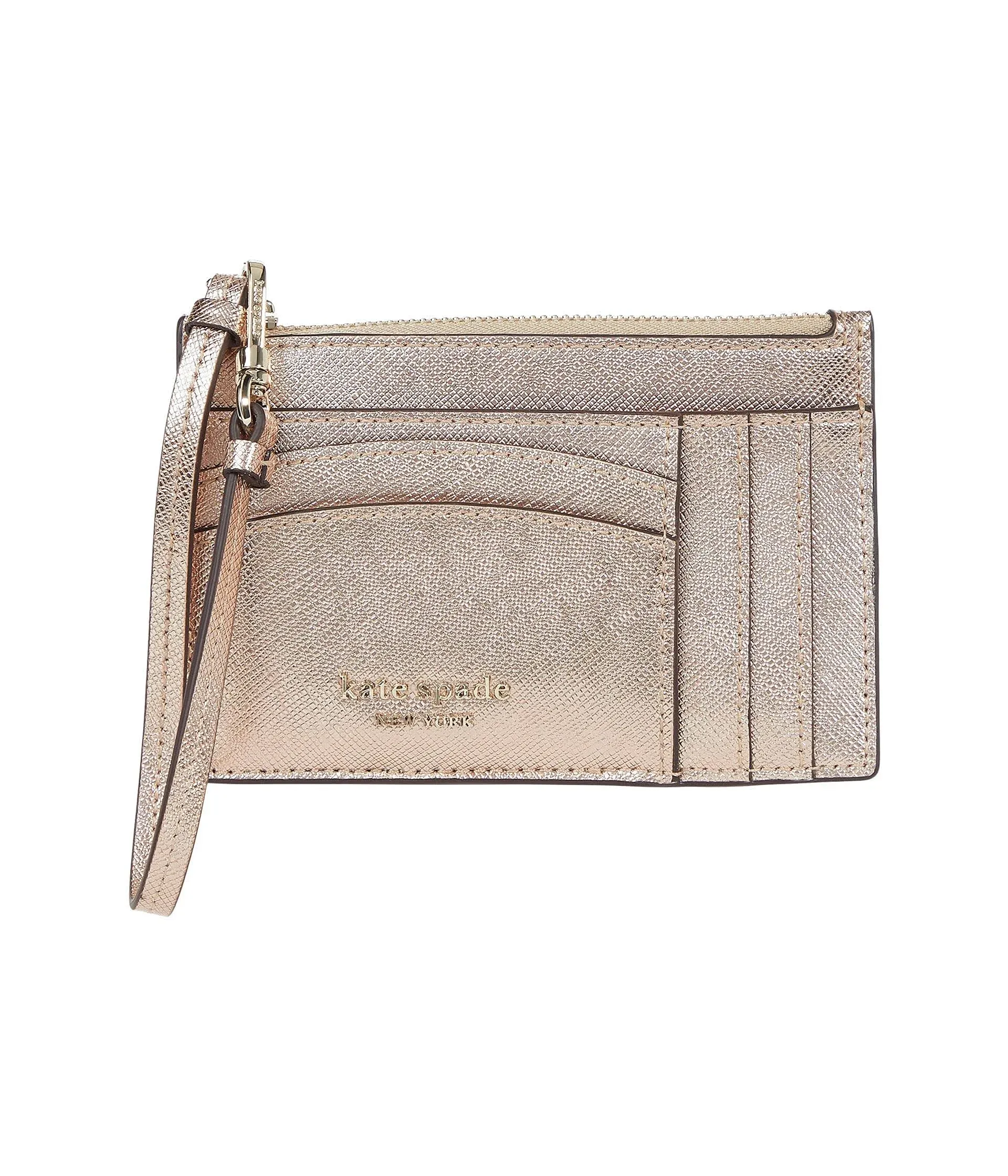 Kate Spade New York Spencer Metallic Card Case Wristlet - Rose Gold