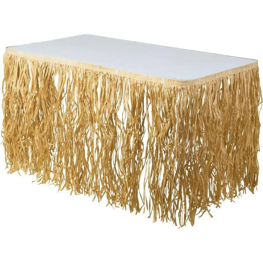 Natural Grass Paper Table Skirt