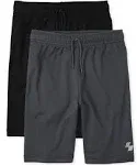  Boys&#039; 2 Pack Mesh Performance Basketball Shorts Large Black/Charcoal 2 Pack