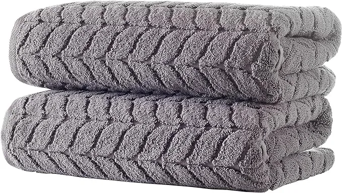 BAGNO MILANO Turkish Cotton Ultra-Soft Plush Absorbent Quick Dry Bathroom Towel Set, Made in Turkey (Cream, 2 pcs Bath Towel Set)