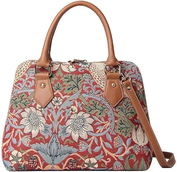 Signare Tapestry Convertible Bag Strawberry Thief Red