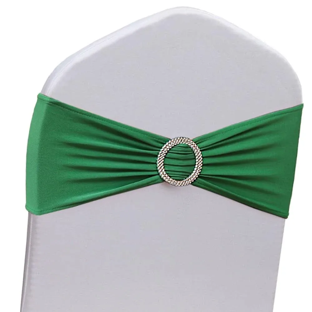 50 Pack Emerald Green Chair Sashes for Chairs Covers Universal Elastic Chair ...