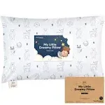 Toddler Pillow with Pillowcase, Jumbo - Soft Organic Cotton Toddler Pillows for Sleeping - Machine Washable - Toddlers, Kids, Boy, Girl - Perfect for Travel, Toddler Cot, Bed Set (KeaFriends)