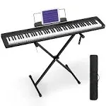 Starfavor 88 Key Full-size Electronic Keyboard Piano Semi Weighted Keyboard, Bluetooth Chargeable Portable Piano, SP-88S(Black) Gift for Holiday Birthday