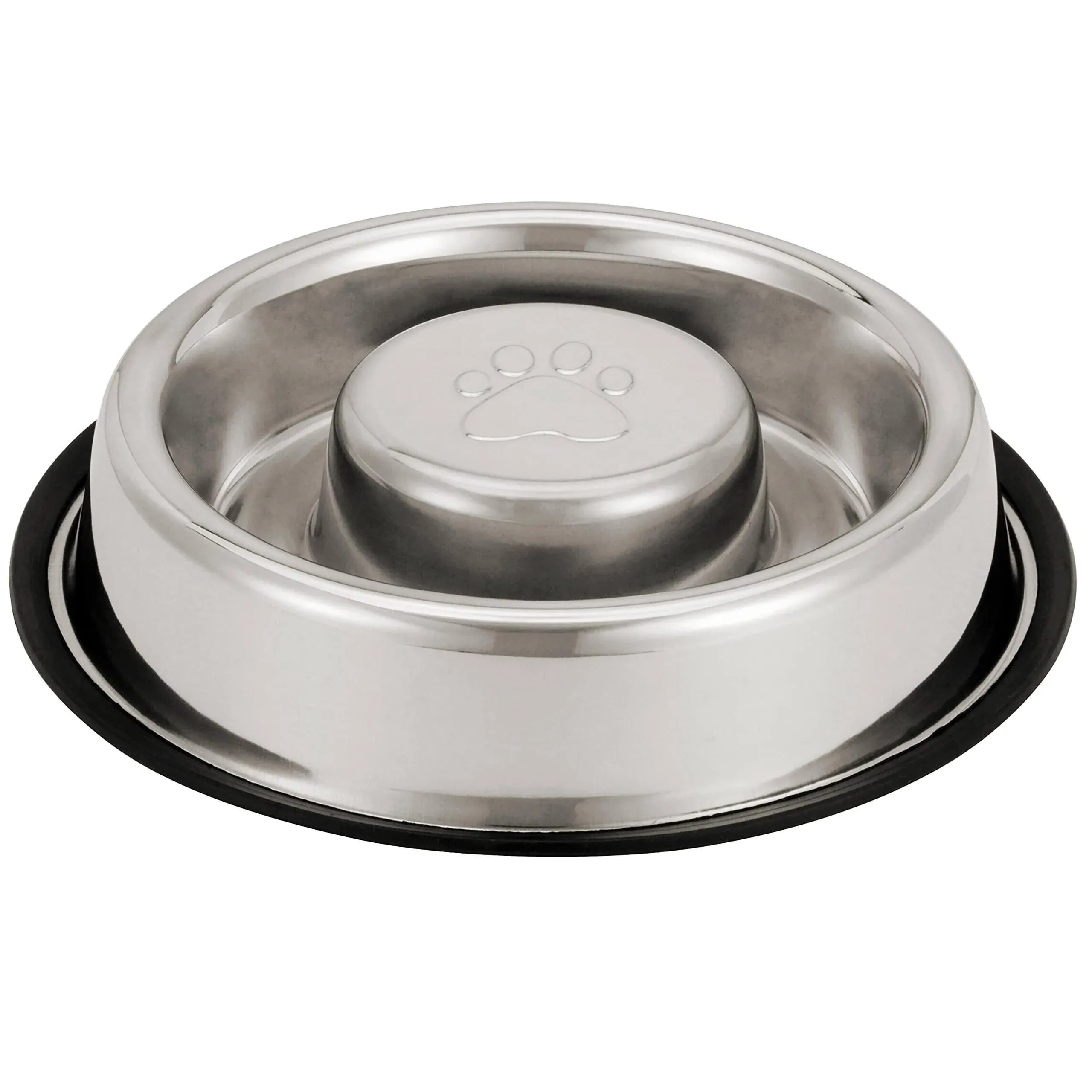 Neater Pet Brands Stainless Steel Slow Feed Bowl - Non-Tip & Non-Skid - Stops Dog Food Gulping, Bloat, Indigestion, and Rapid Eating (5 Cup)