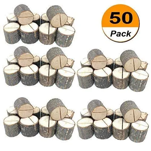 Wedding Place Wooden Card Holders Table Number Stands for Home Party Decorations. Pack of 50